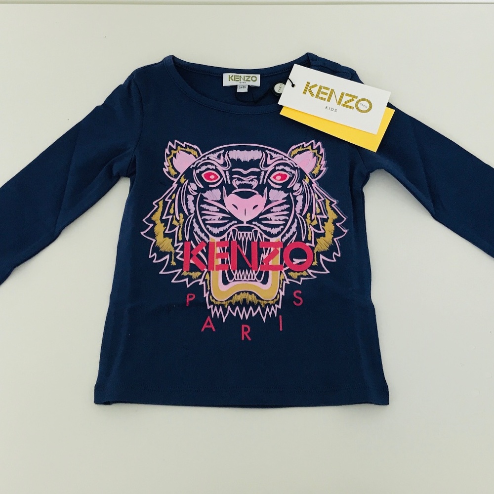Kenzo Kids Signature Tiger T-Shirt Blue